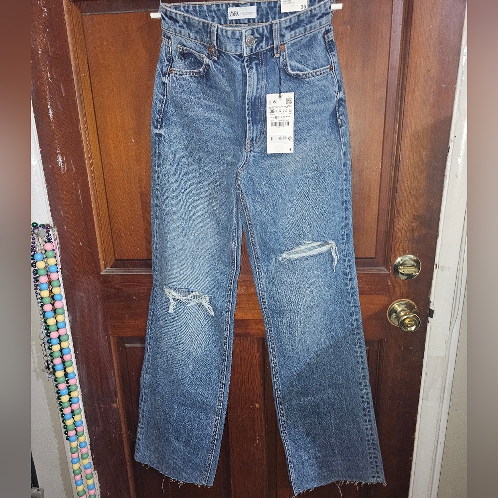 Zara High Rise Full Length Women’s Wide Leg Jeans  Size 4